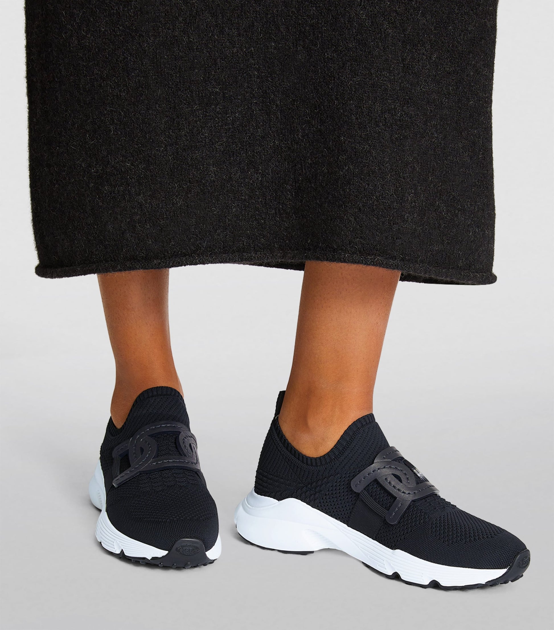 Tod's Black Sport Run 54c Calzino Sneaker