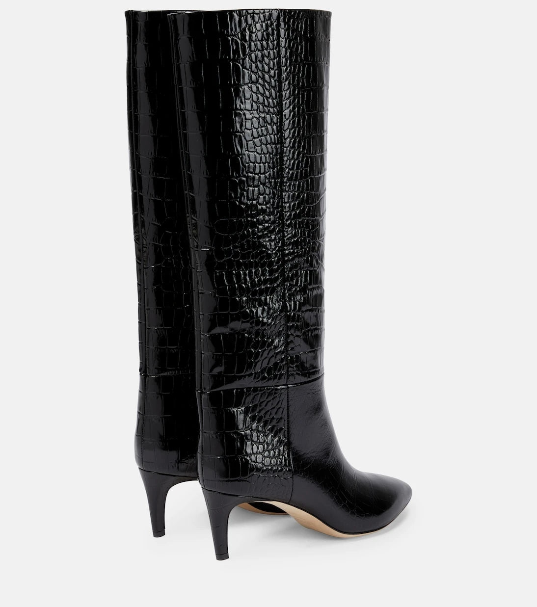 Paris Texas - Croc-effect leather knee-high boots
