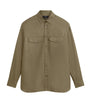 Green Cotton Gabardine Overshirt