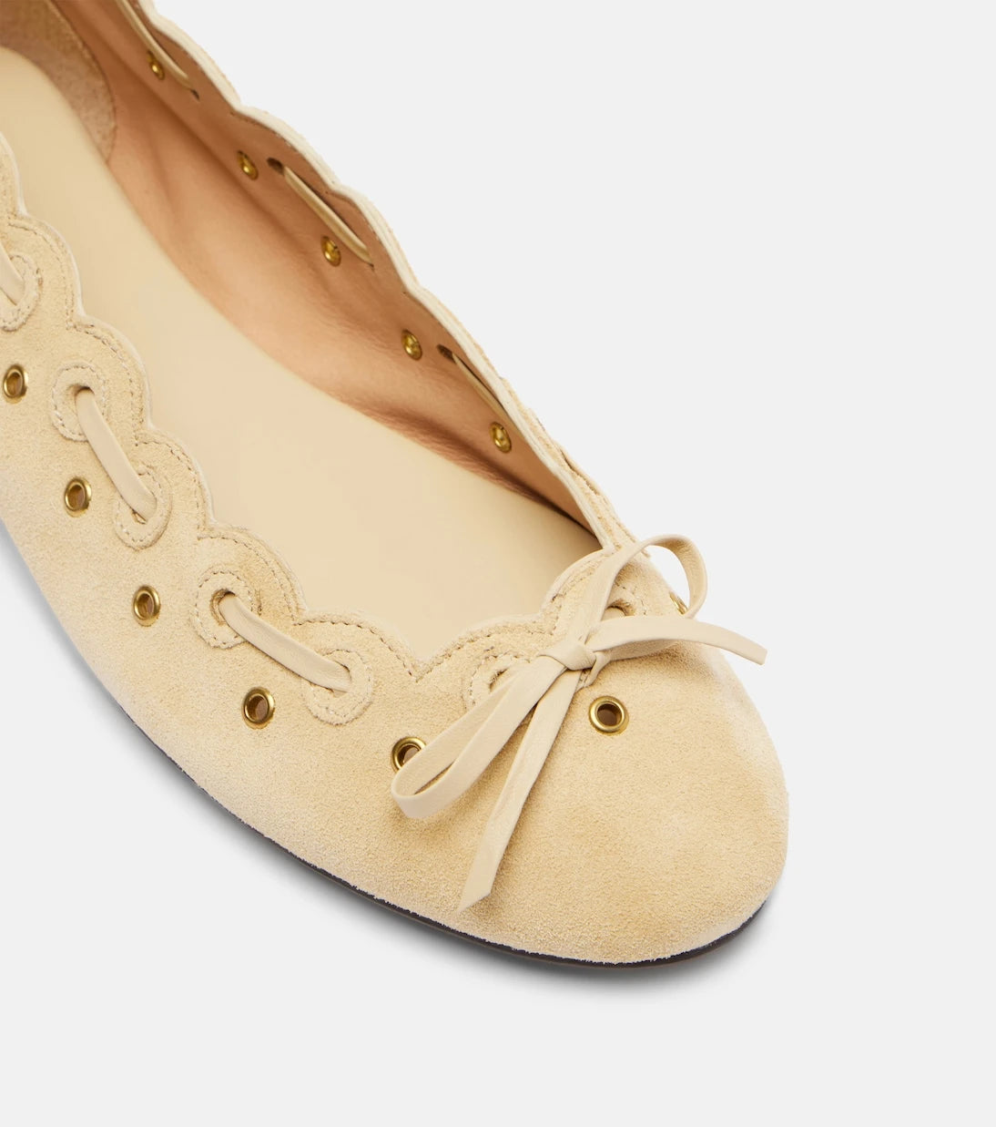 Isabel Marant - Balfy bow-detail suede ballet flats