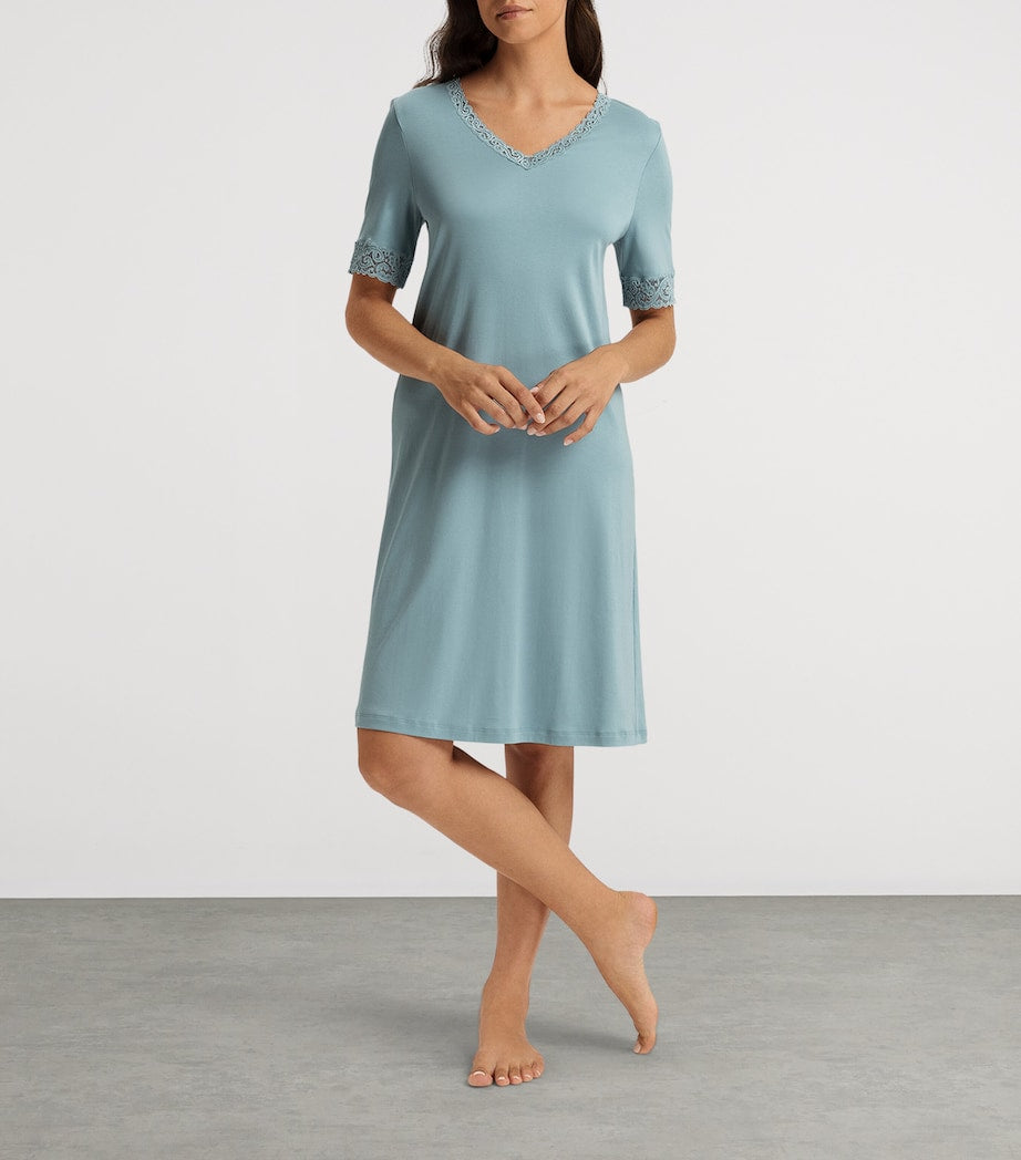 Blue Lace-Trim Moments Nightdress
