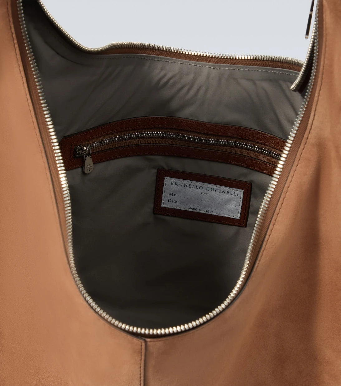 Brunello Cucinelli - Leather-trimmed suede shoulder bag