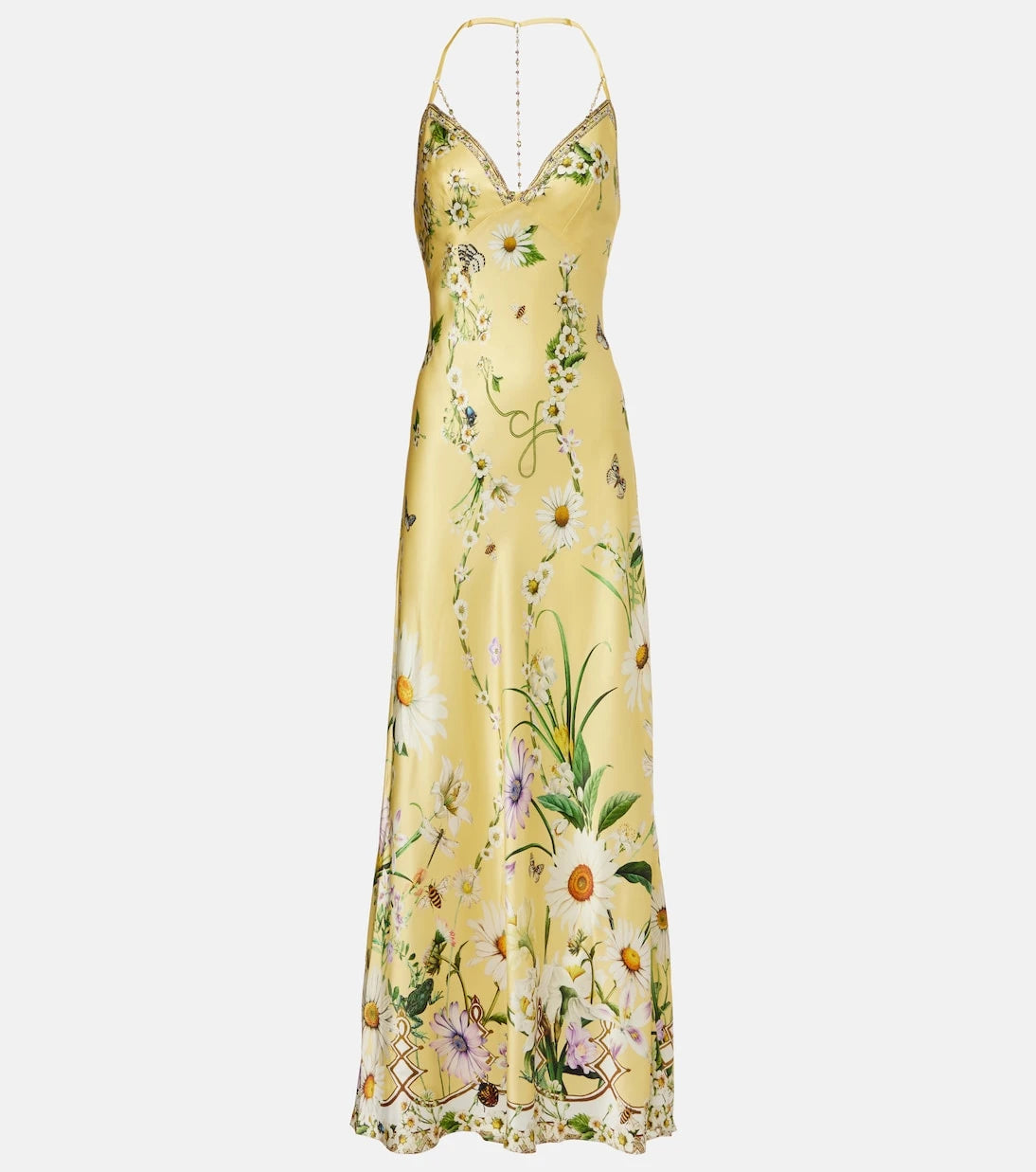 Camilla - Floral silk satin charmeuse midi dress