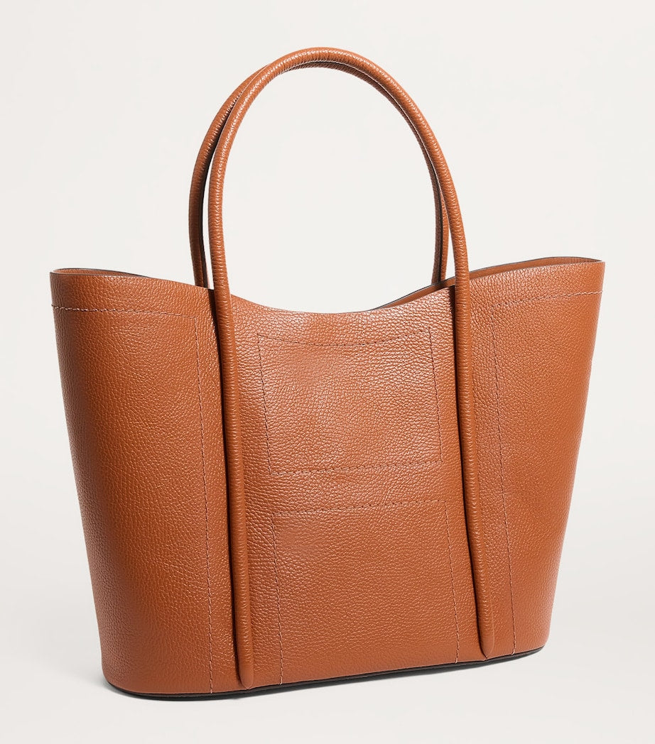 Tan Leather Rope Tote Bag