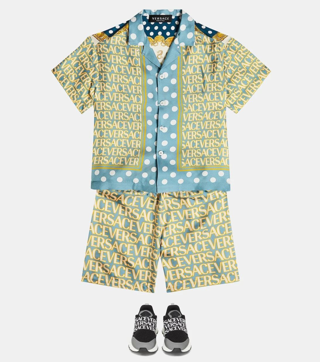 Versace Kids - Logo silk twill shorts