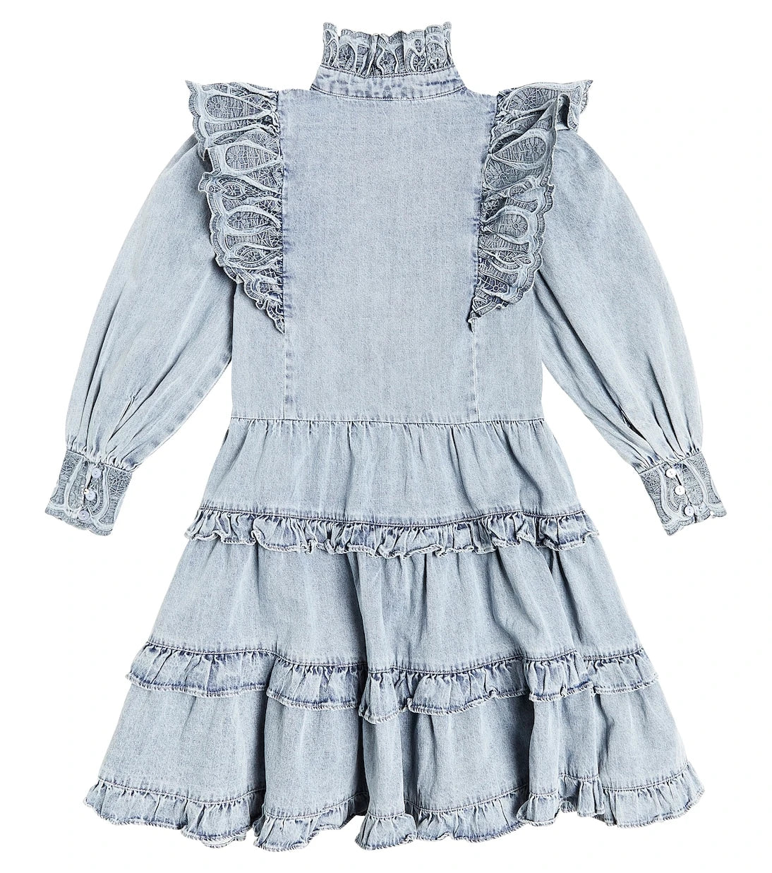 Petite Amalie - فستان شامبري مطرز ومكشكش