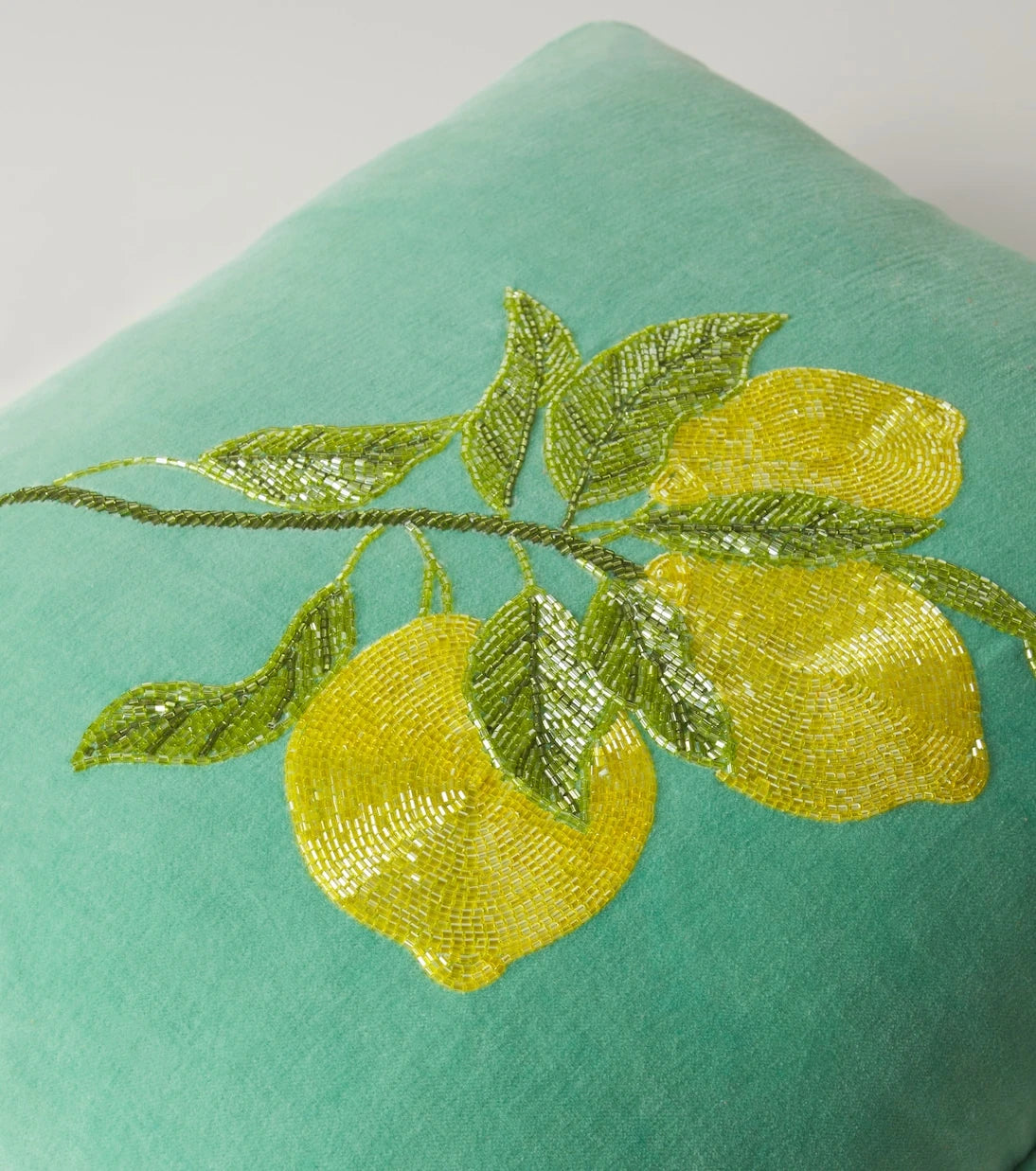 Les-Ottomans - Embroidered cotton velvet cushion