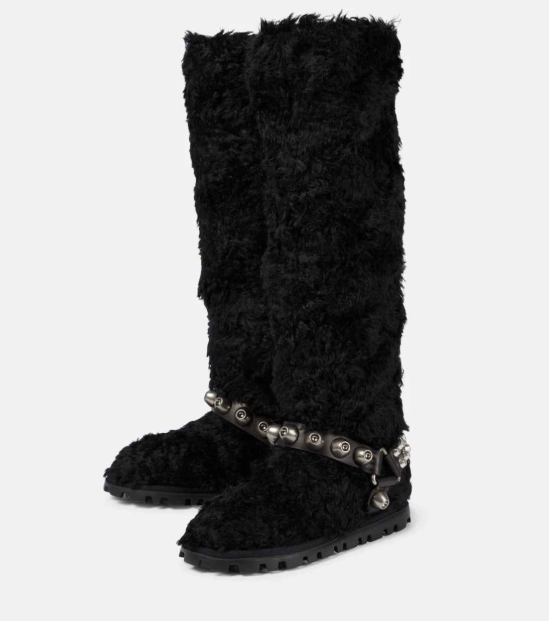 Miu Miu - Studded knee-high boots