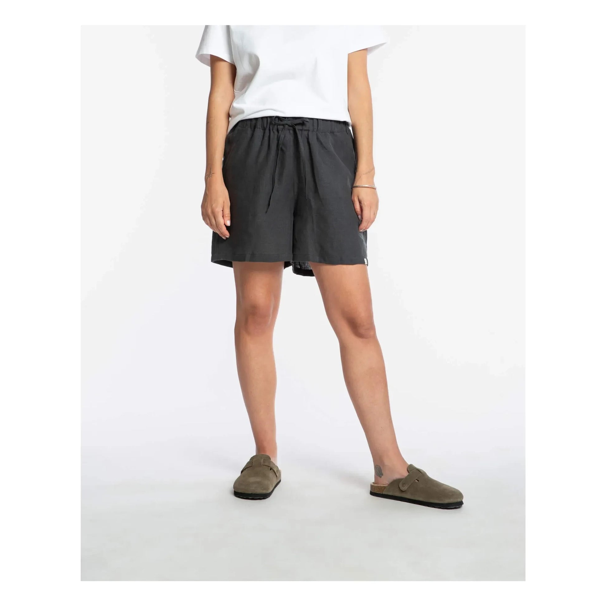 Matona - Linen shorts | Dark grey