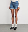 7 For All Mankind Blue Mid Roll Denim Shorts