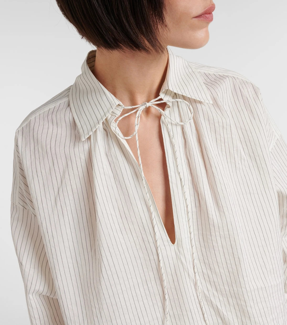 Max Mara - Saletta pinstripe cotton and silk shirt