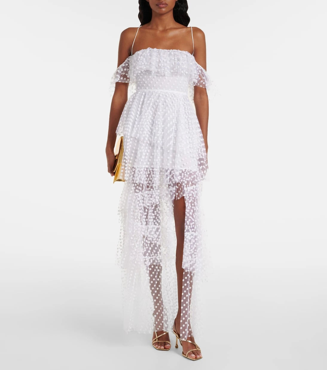 Alexandra Miro - Carmen polka-dot tulle maxi dress