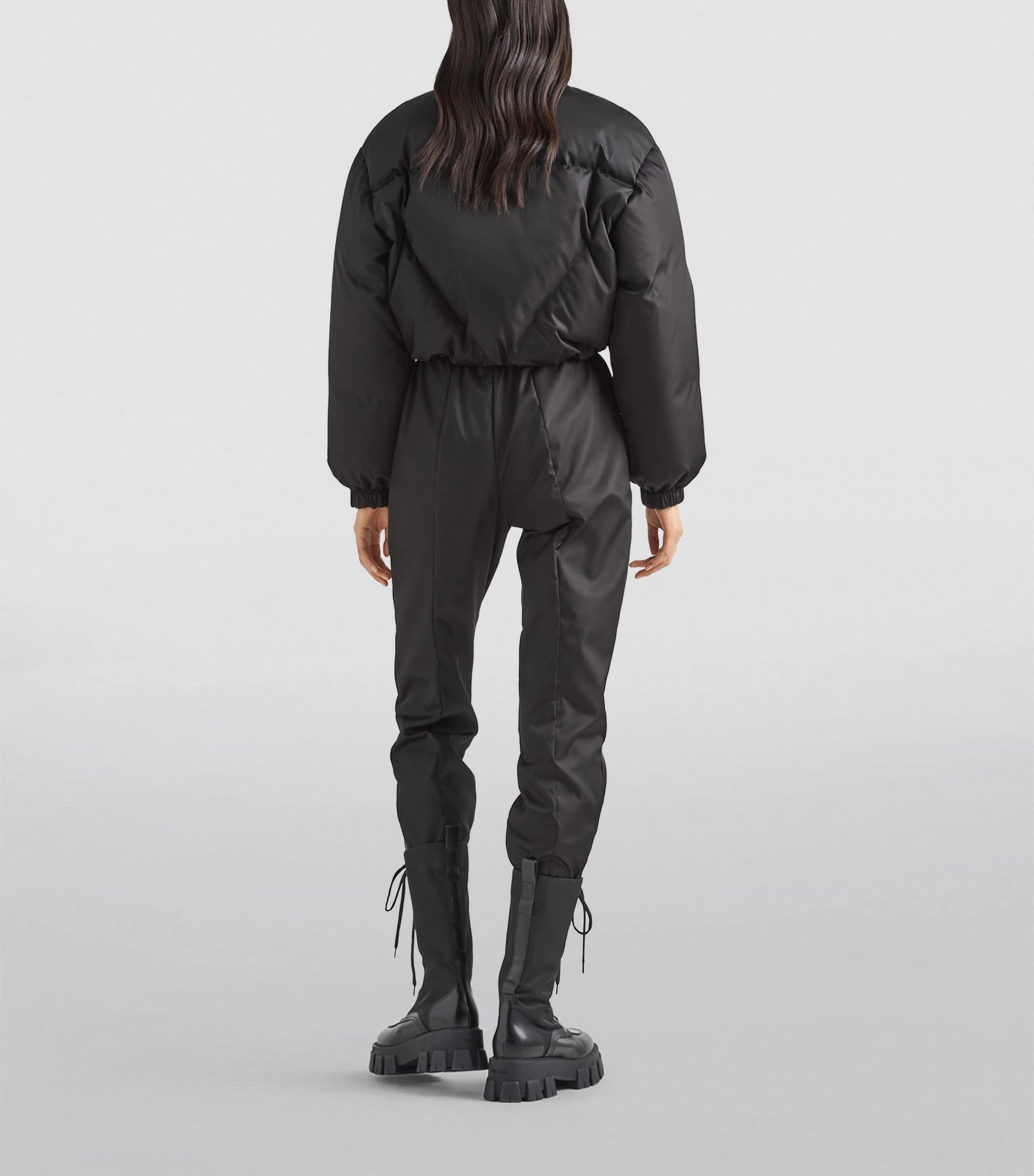 Prada Black Crop Re-Nylon Puffer Jacket