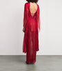 Maria Lucia Hohan Red Silk Flared-Sleeve Catia Maxi Dress