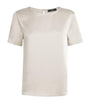 Weekend Max Mara White Satin-Front T-Shirt