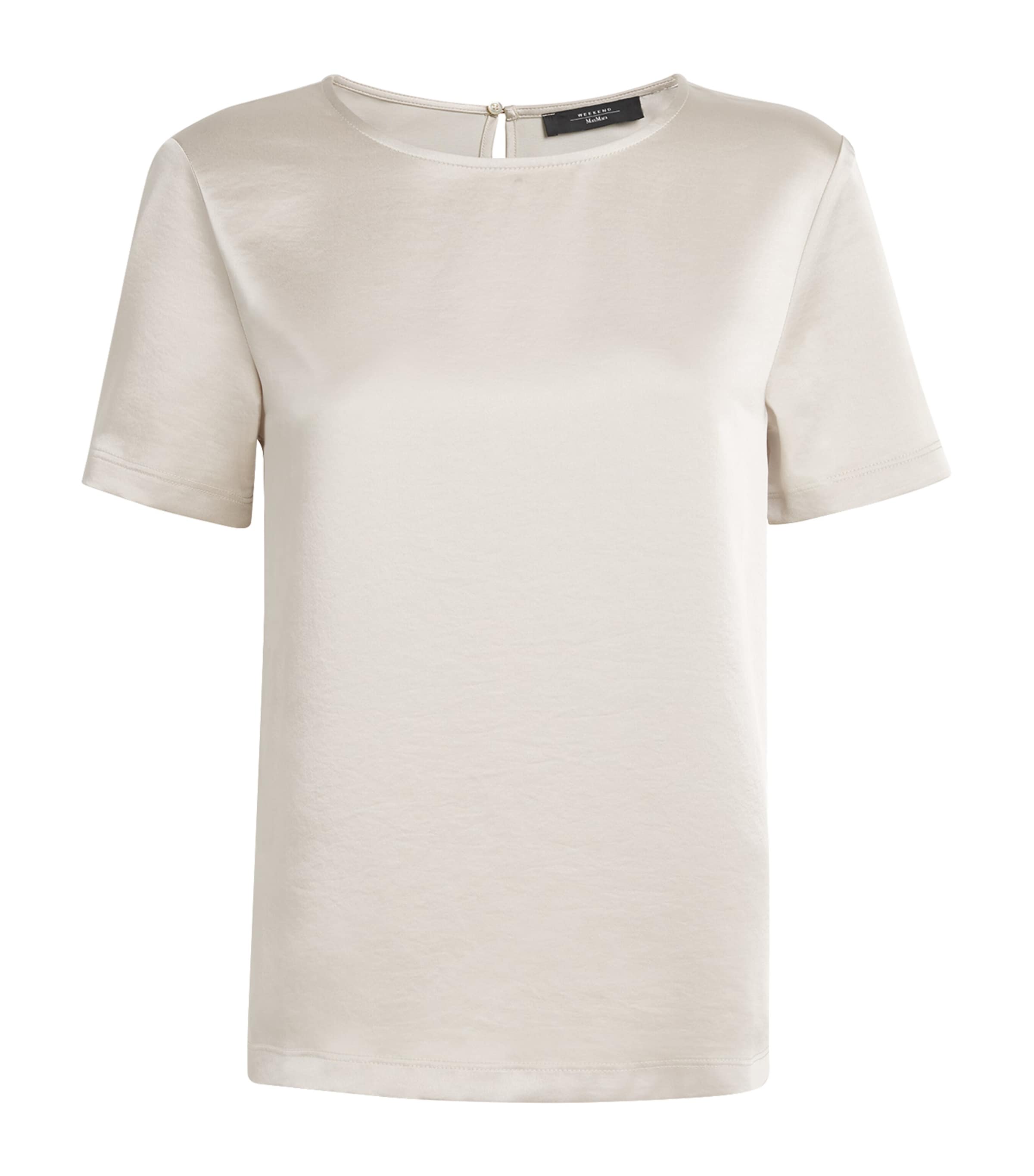 Weekend Max Mara White Satin-Front T-Shirt