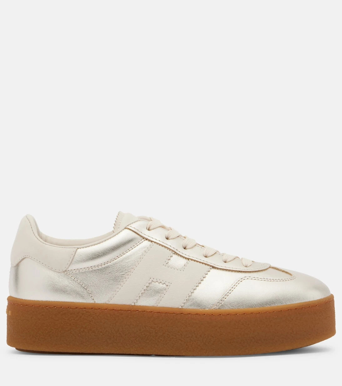 Hogan - H698 metallic leather platform sneakers