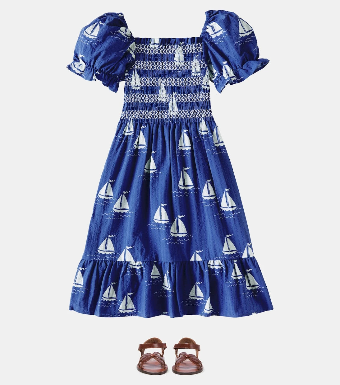 Mini Rodini - Sailing Boats smocked cotton dress