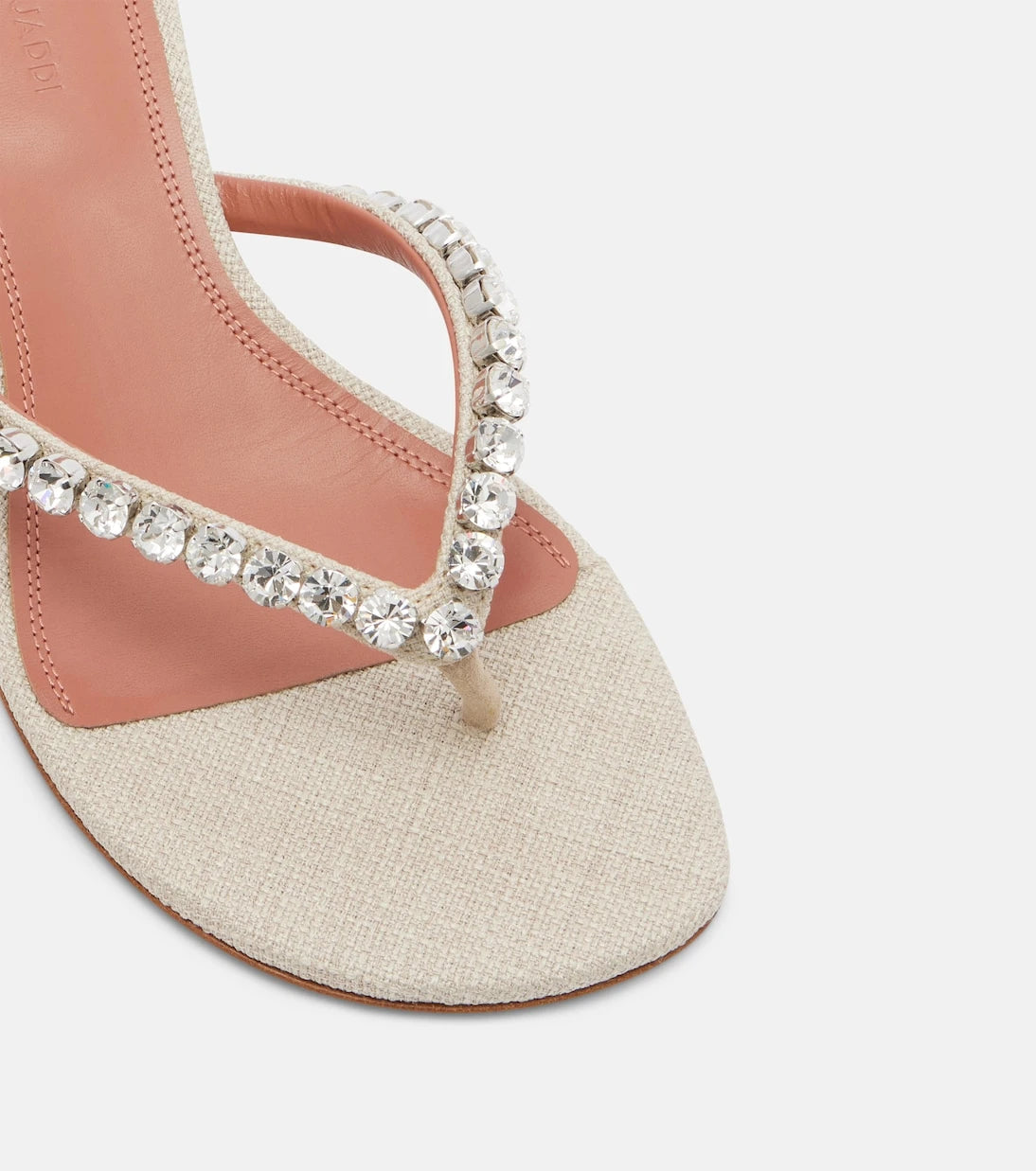 Amina Muaddi - Gigi embellished canvas thong sandals
