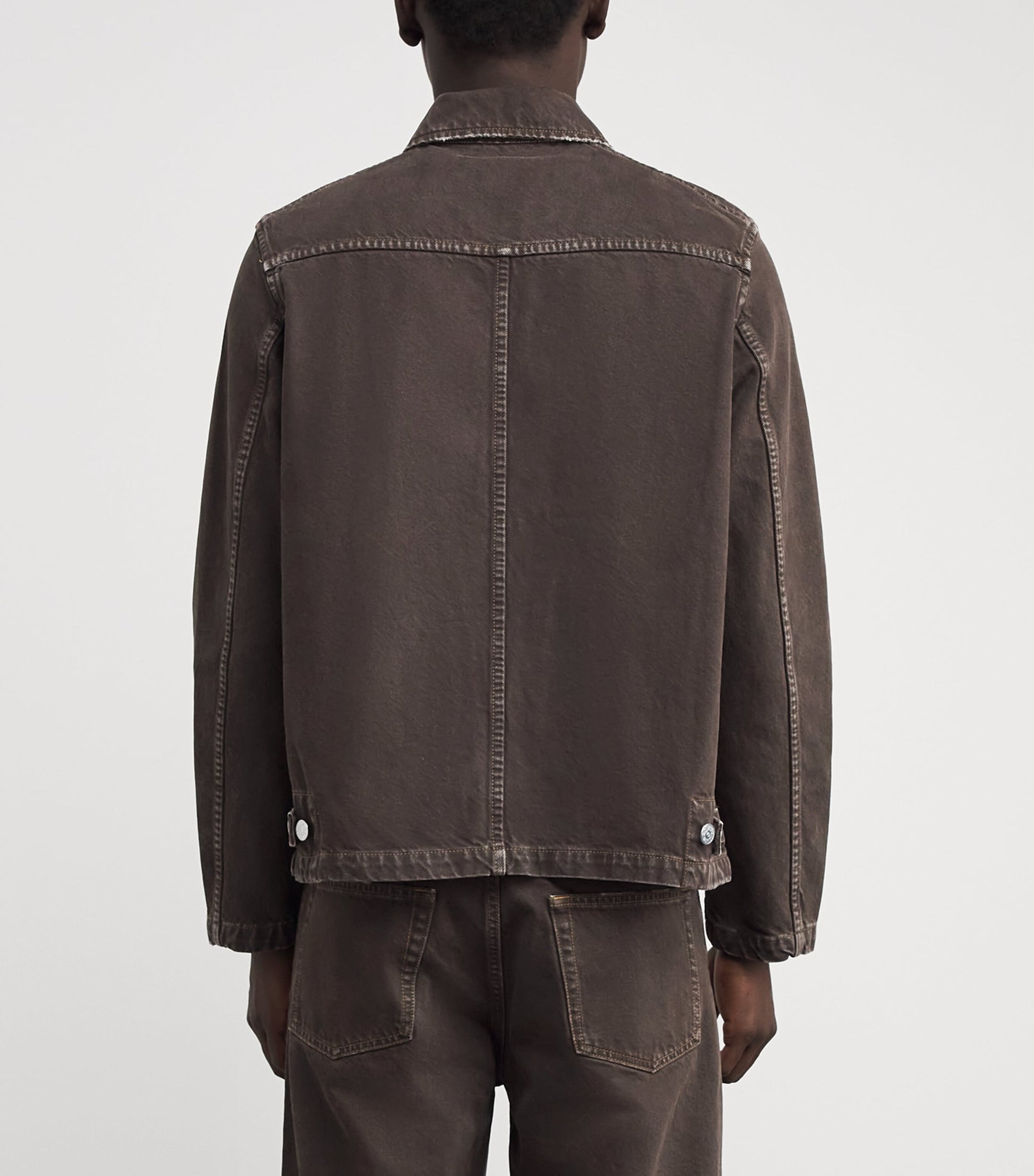 Sunflower Brown Garment-Dyed Worker Denim Jacket