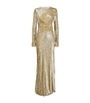 Self-Portrait Gold Metallic Cut-Out Maxi Dress