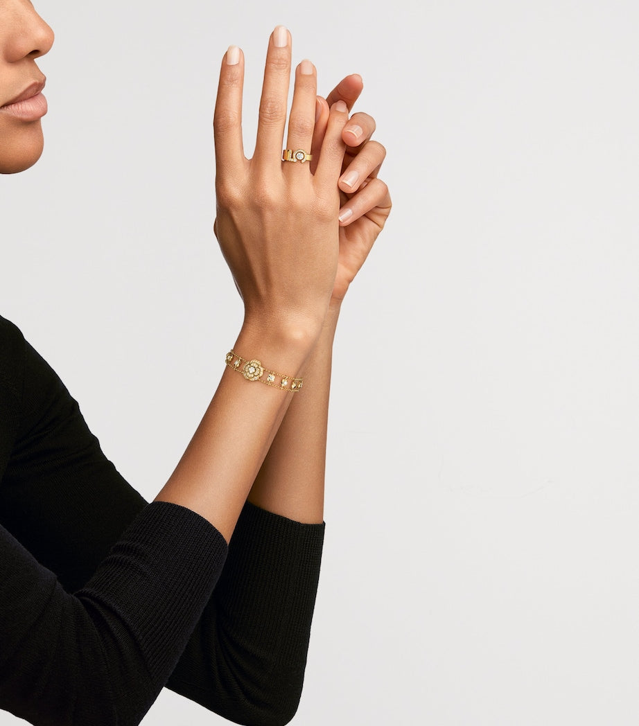 Yellow Gold and Diamond Bouton de Camélia Supple Bracelet