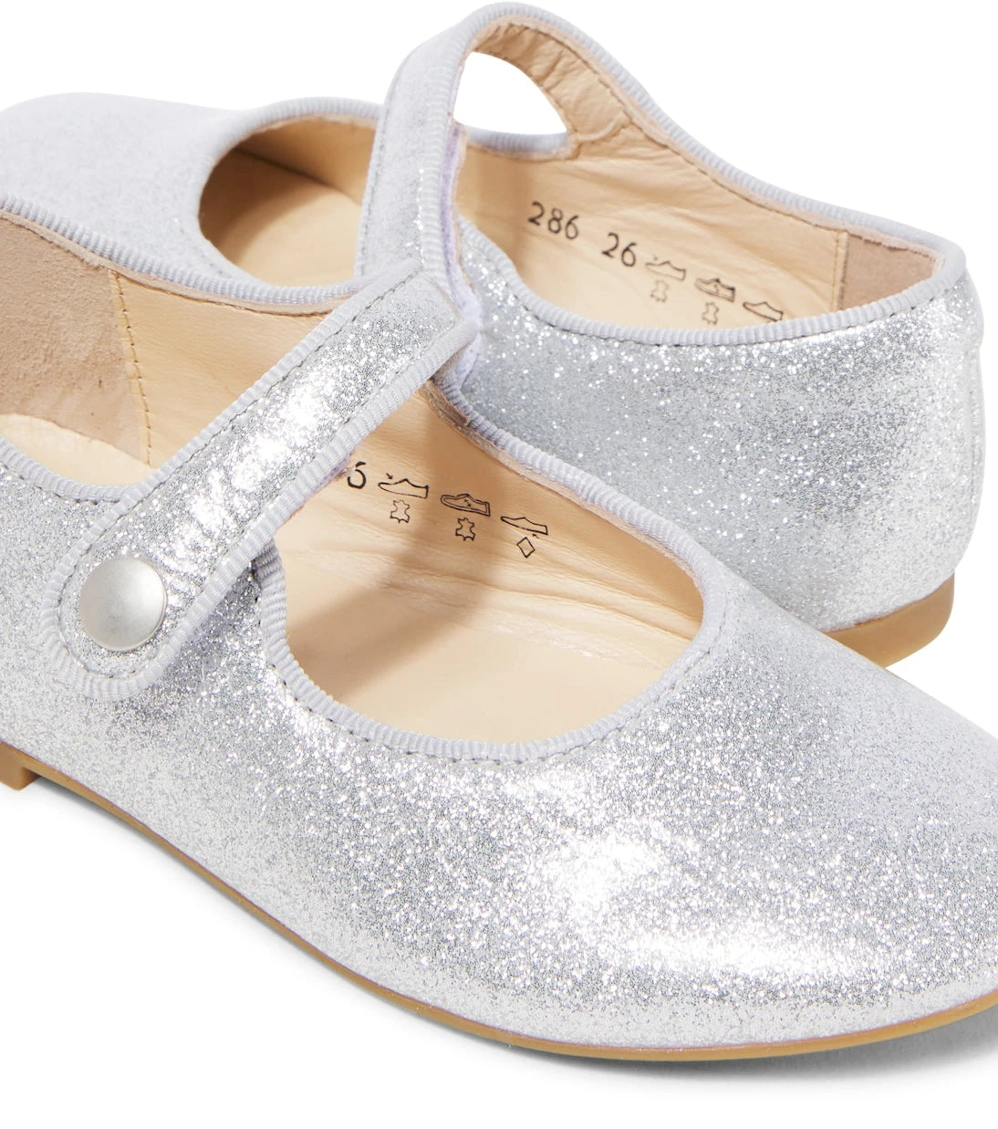 Pom d'Api - Daisy Baby metallic leather slides