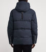 Moose Knuckles Navy Down Shearling-Trim 3Q Jacket