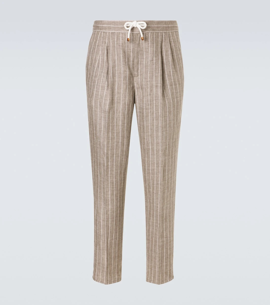 Brunello Cucinelli - Chalk stripe linen twill tapered pants