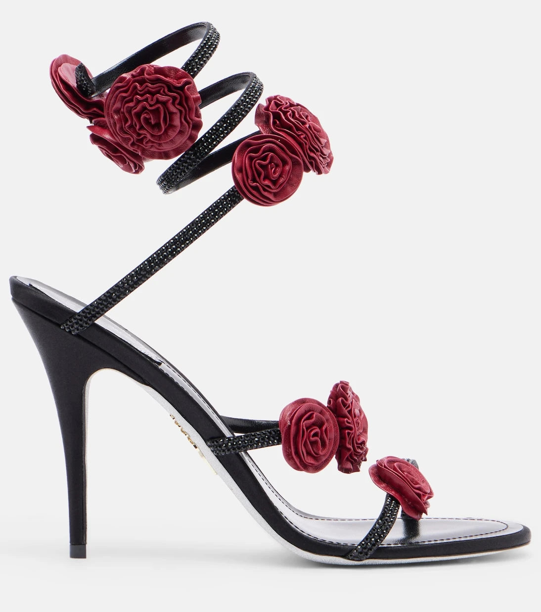 Rene Caovilla - Cleo floral-appliqué satin sandals
