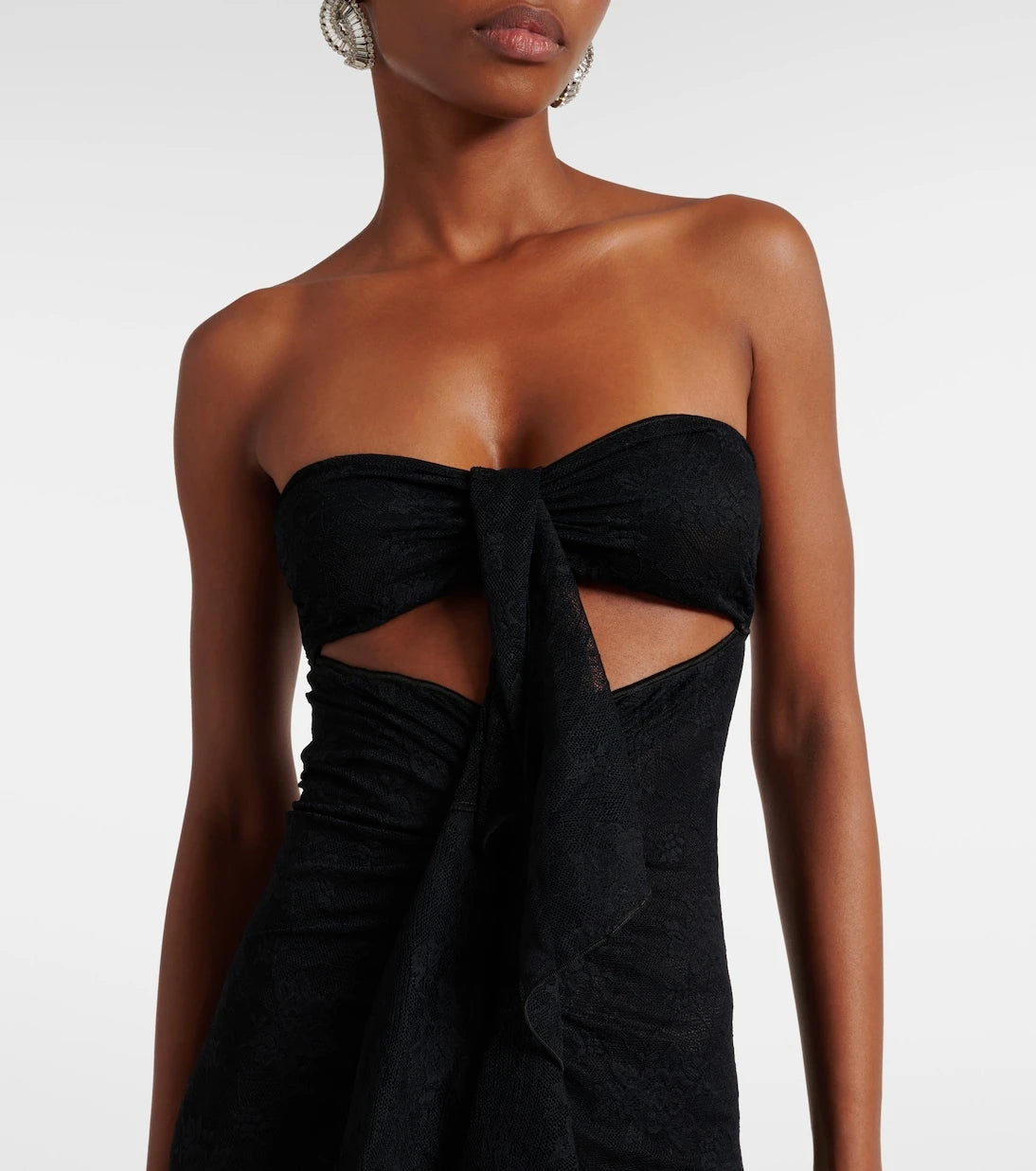 Oséree - Ruffled cutout lace catsuit