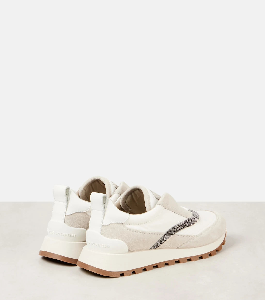 Brunello Cucinelli - Monili leather-trimmed sneakers