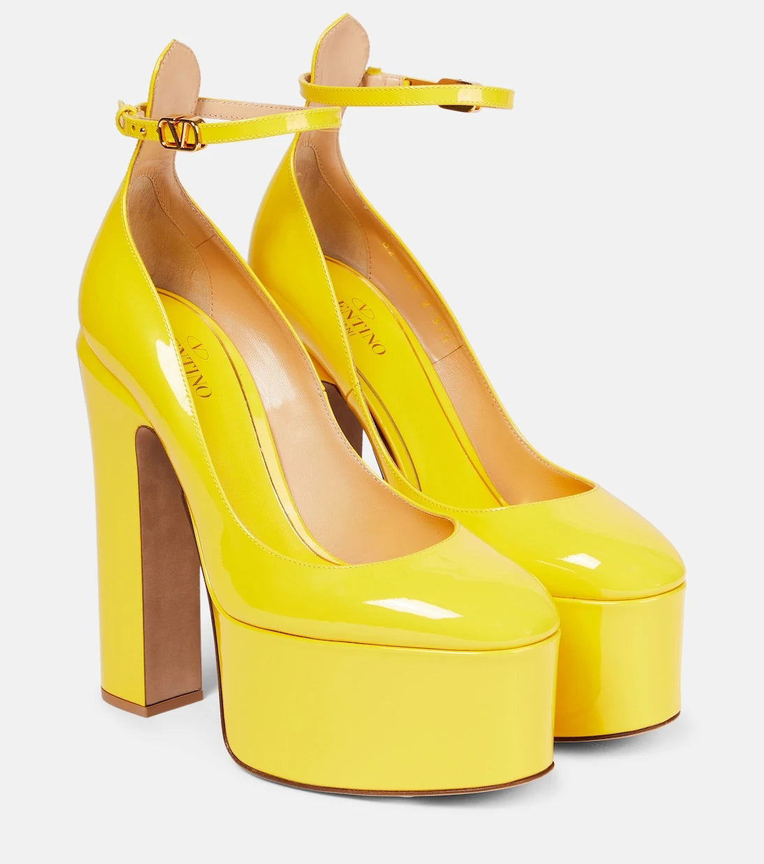 Valentino Garavani - Tan-Go 155 patent leather platform pumps