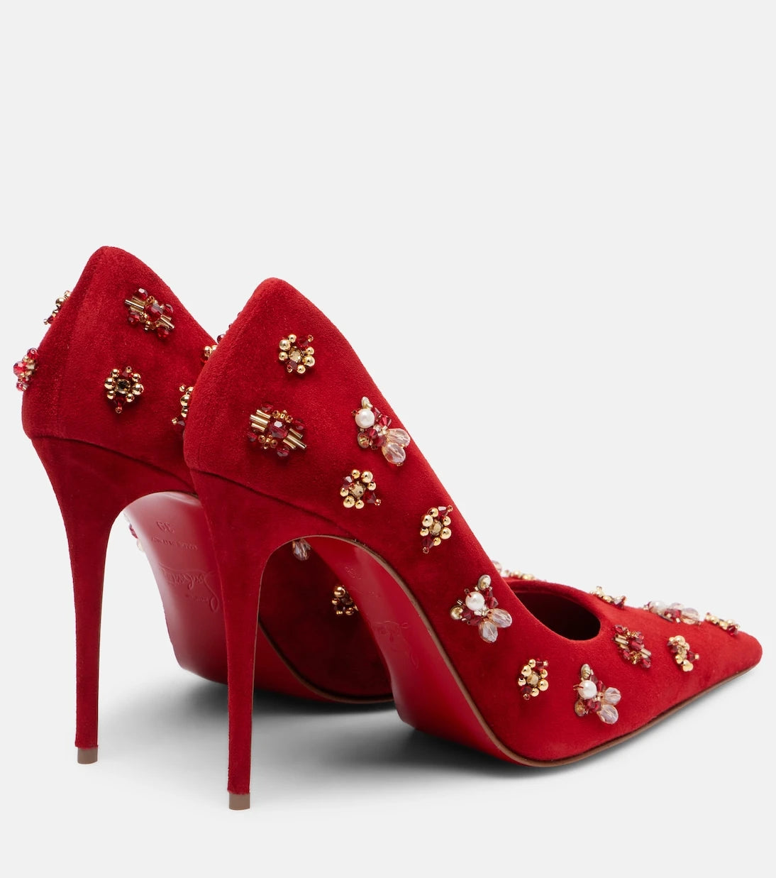 Christian Louboutin - Mix Kate 100 embellished suede pumps