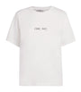 Victoria Beckham White Organic Cotton Slogan T-Shirt