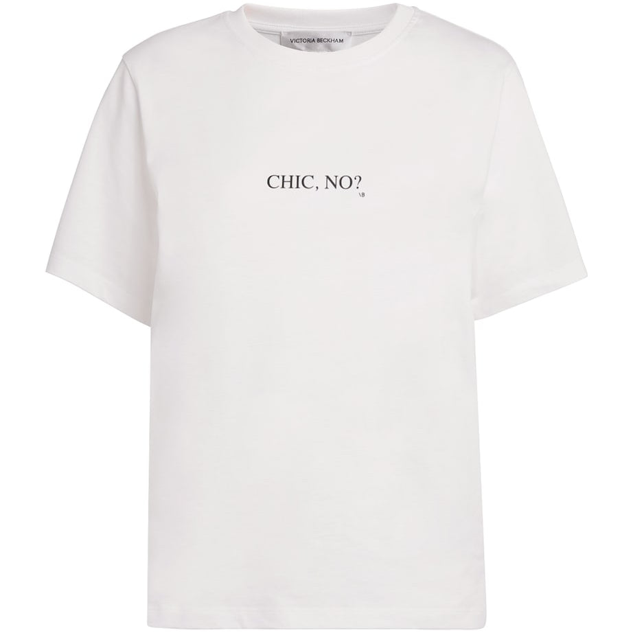 Victoria Beckham White Organic Cotton Slogan T-Shirt