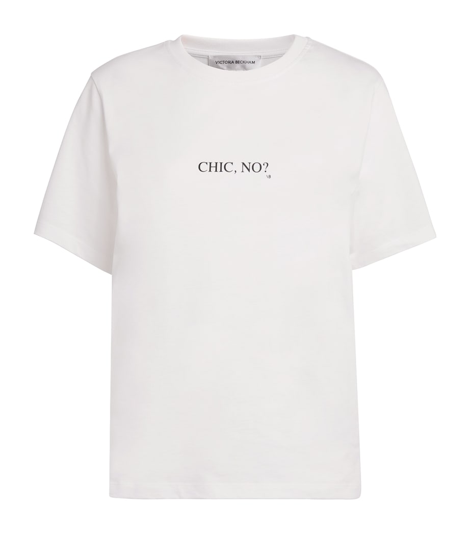 Victoria Beckham White Organic Cotton Slogan T-Shirt