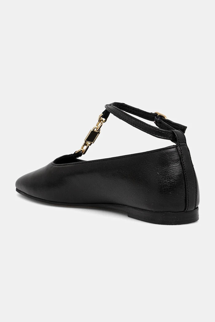 Кожени балеринки Tommy Hilfiger TH-BAR CHAIN BALLET