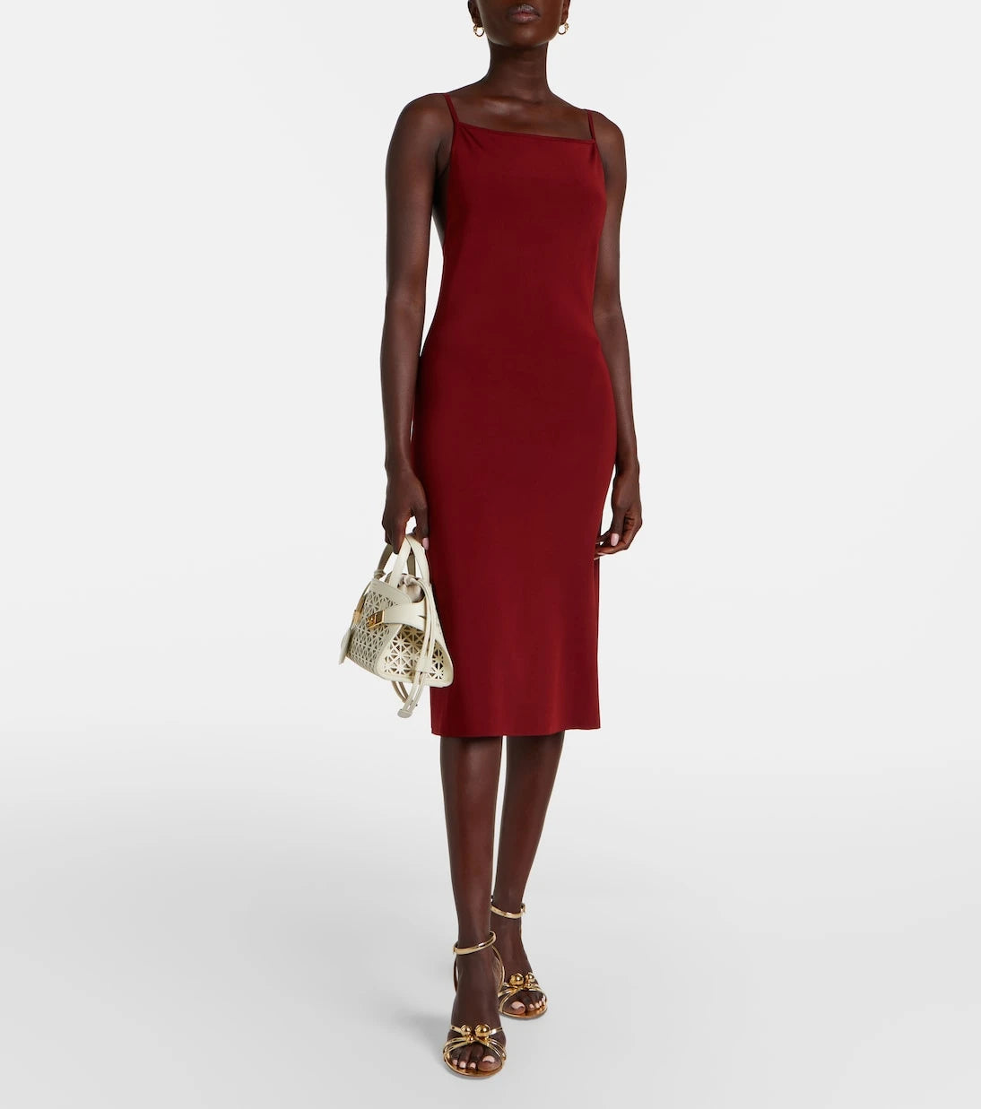Ferragamo - Ribbed-knit jersey midi dress