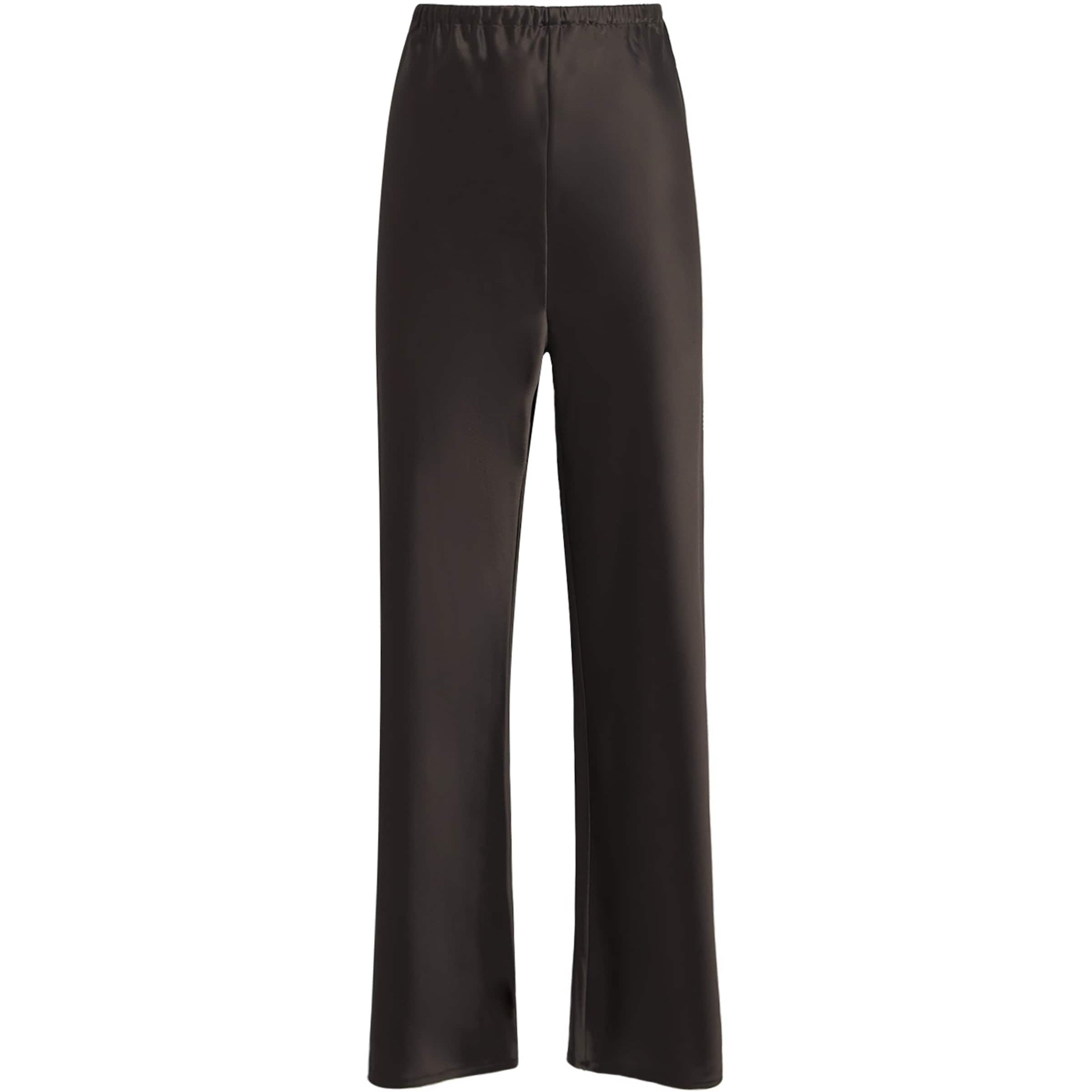 Almada Label Brown Satin Wide-Leg Trousers