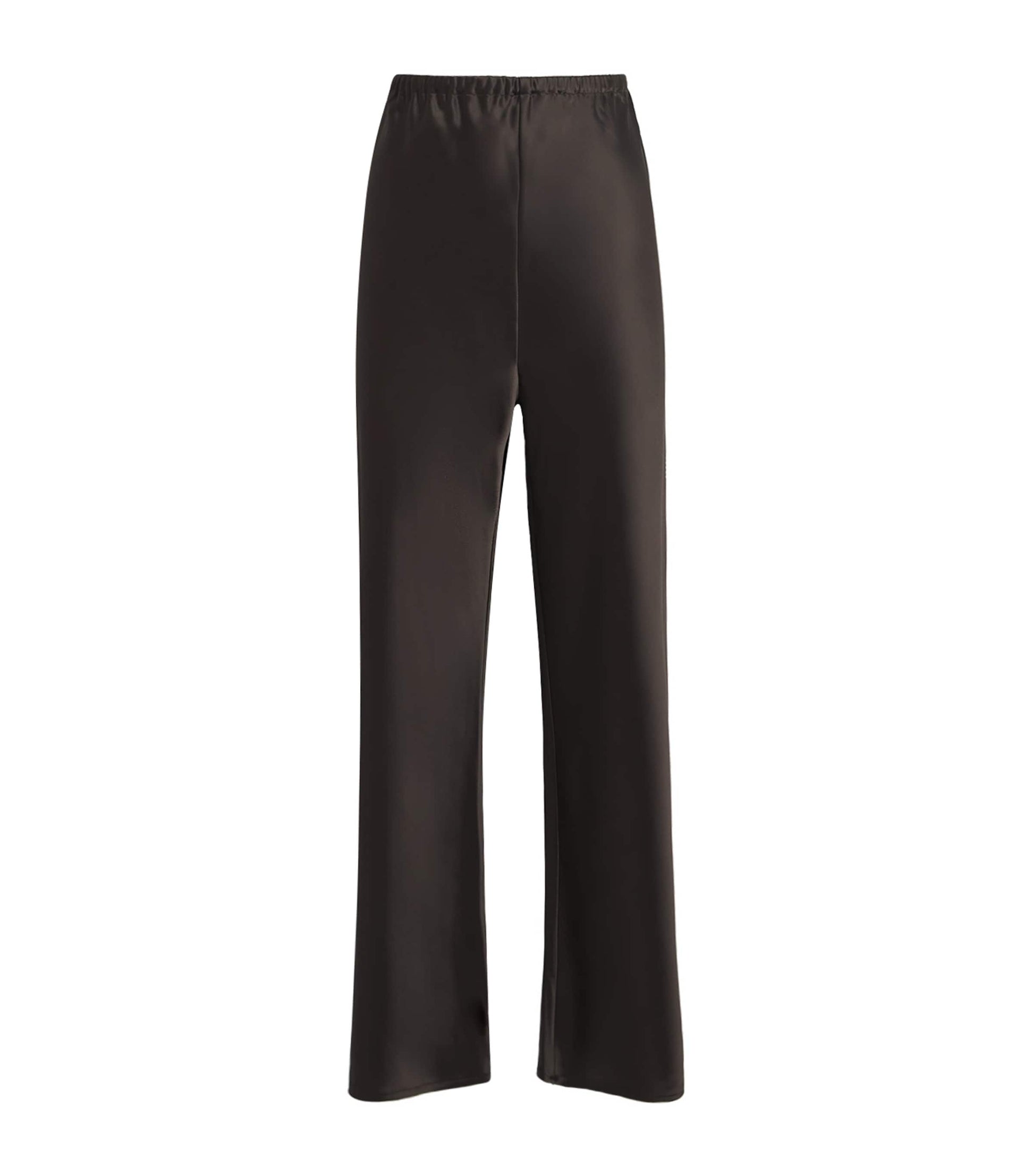 Almada Label Brown Satin Wide-Leg Trousers