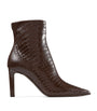 Jimmy Choo Frankie 85 Croc-Embossed Leather Ankle Boots