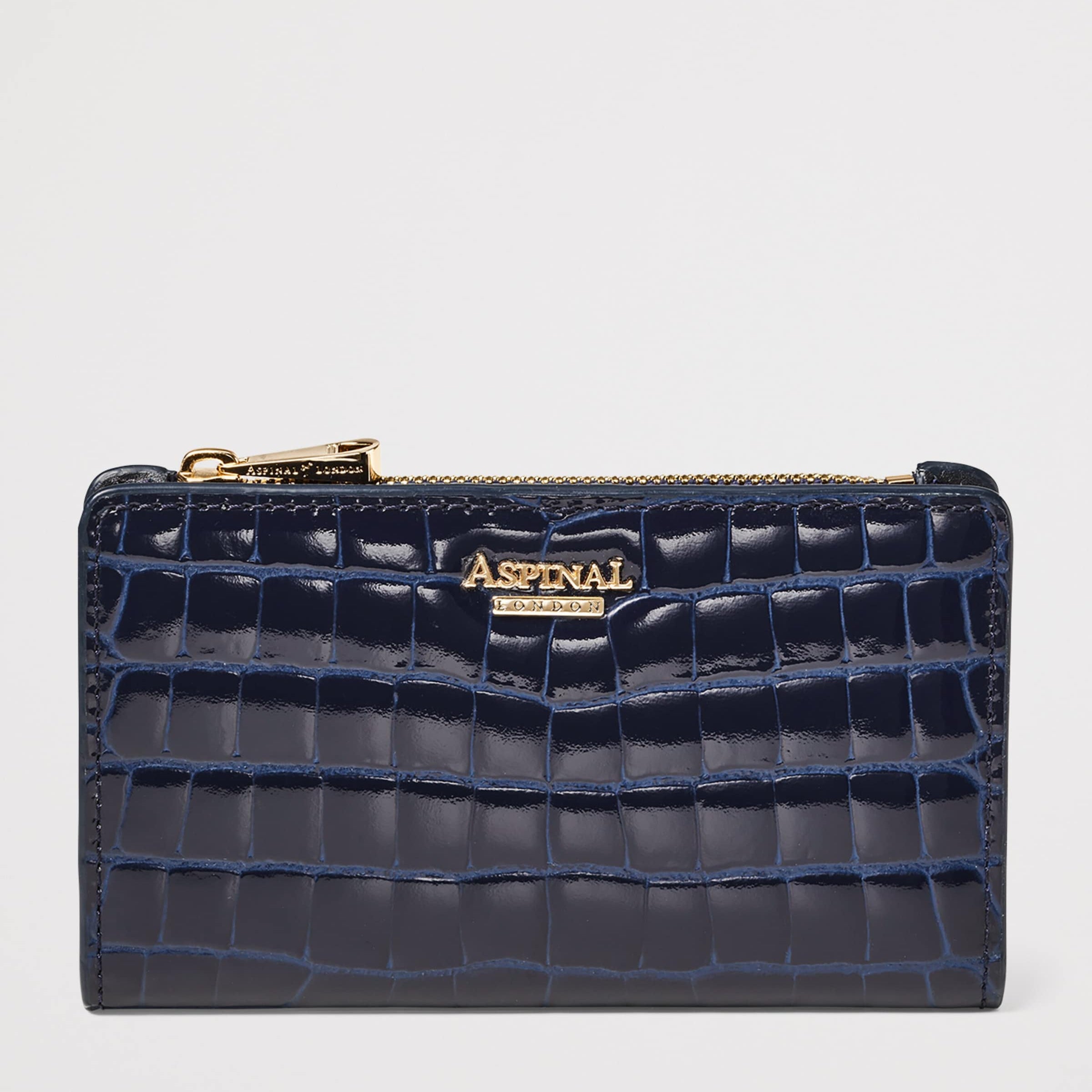 Aspinal Of London Navy Small Leather Mayfair Purse