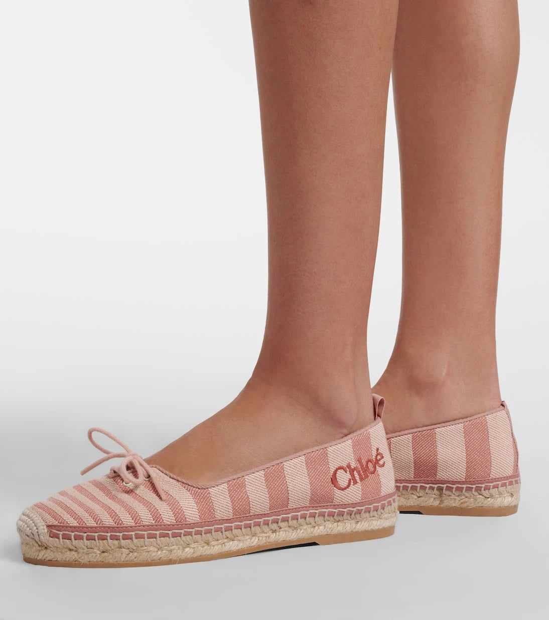 Chloé - Isla striped canvas espadrilles