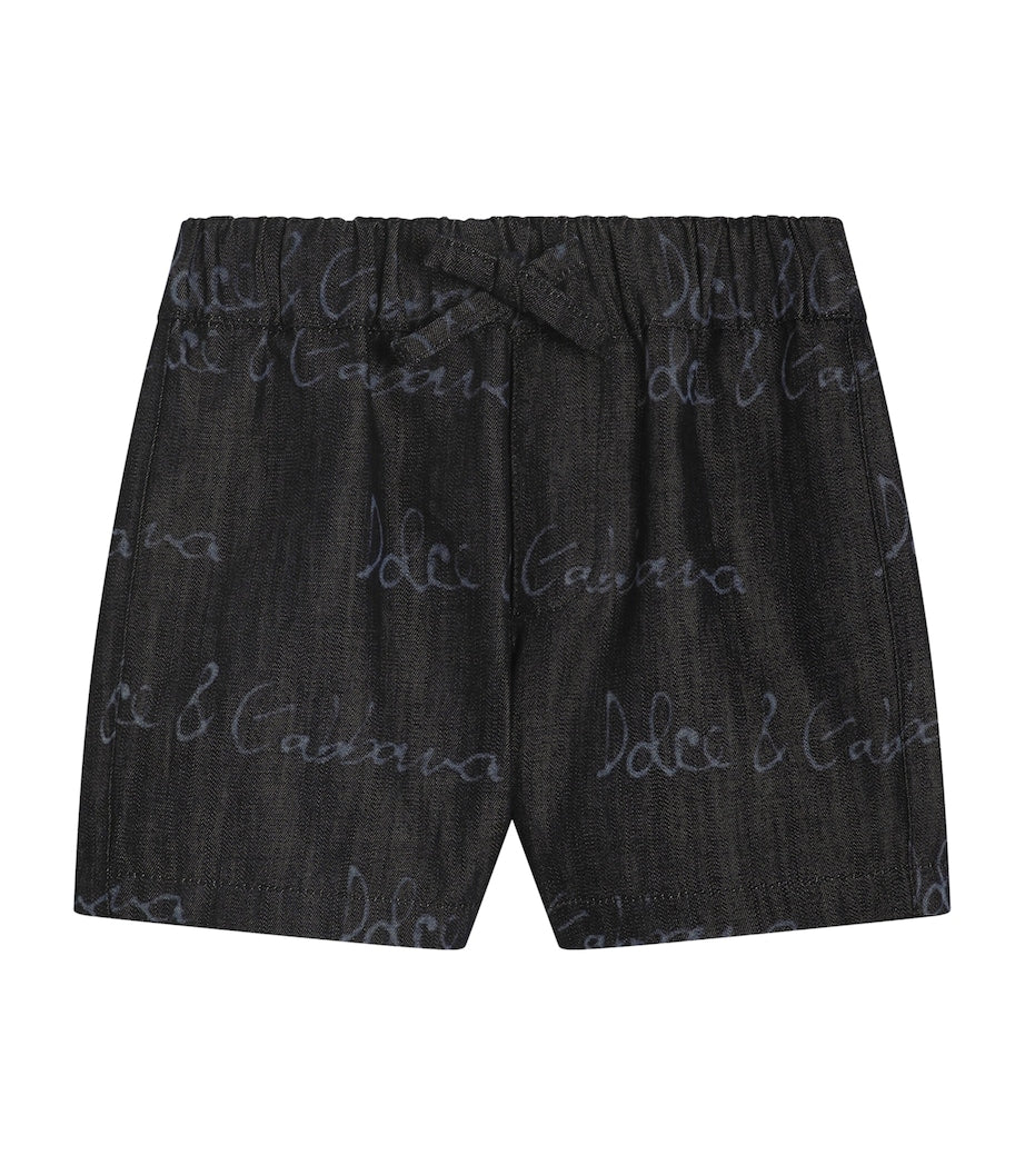 Dolce & Gabbana Kids Denim Logo Bermuda Shorts (3-30 Months)