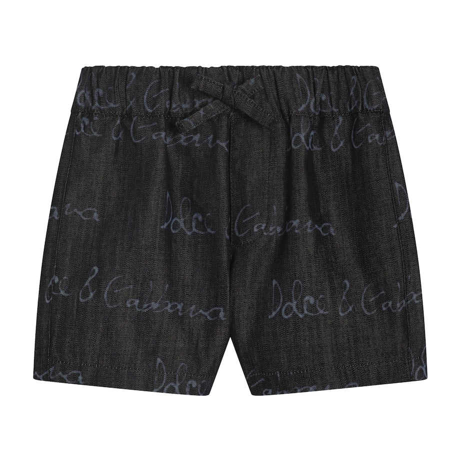 Dolce & Gabbana Kids Denim Logo Bermuda Shorts (3-30 Months)