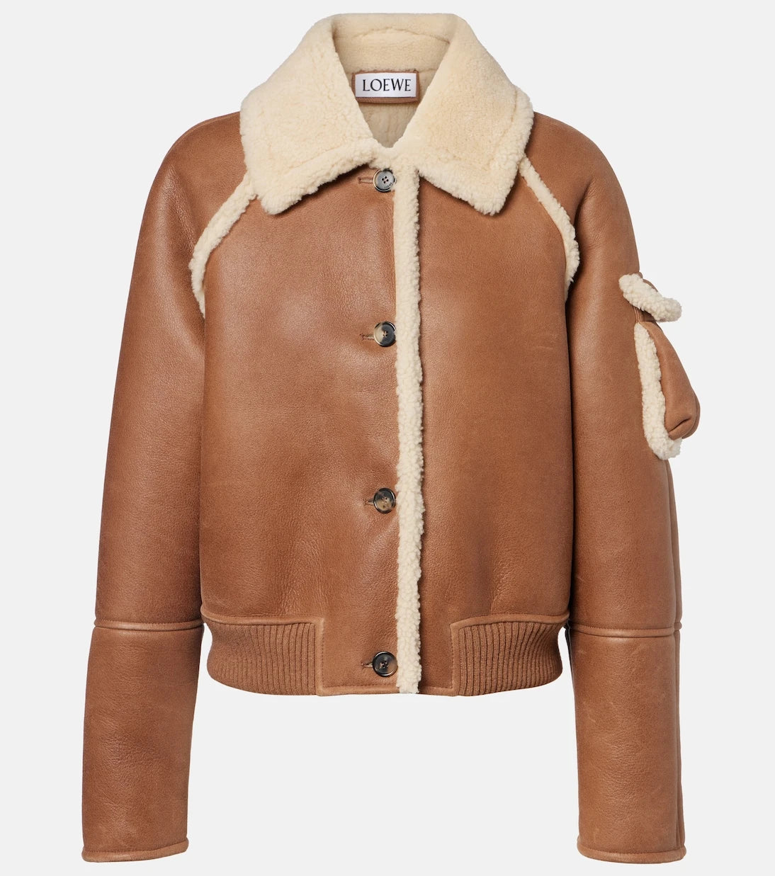 Loewe - Shearling-trimmed leather blouson