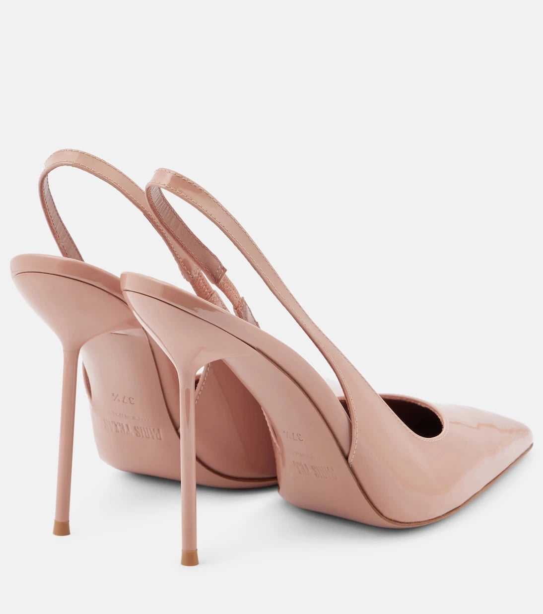 باريس تكساس - حذاء ليديا 105 مفتوح من الخلف بكعب عالٍ من الجلد اللامع