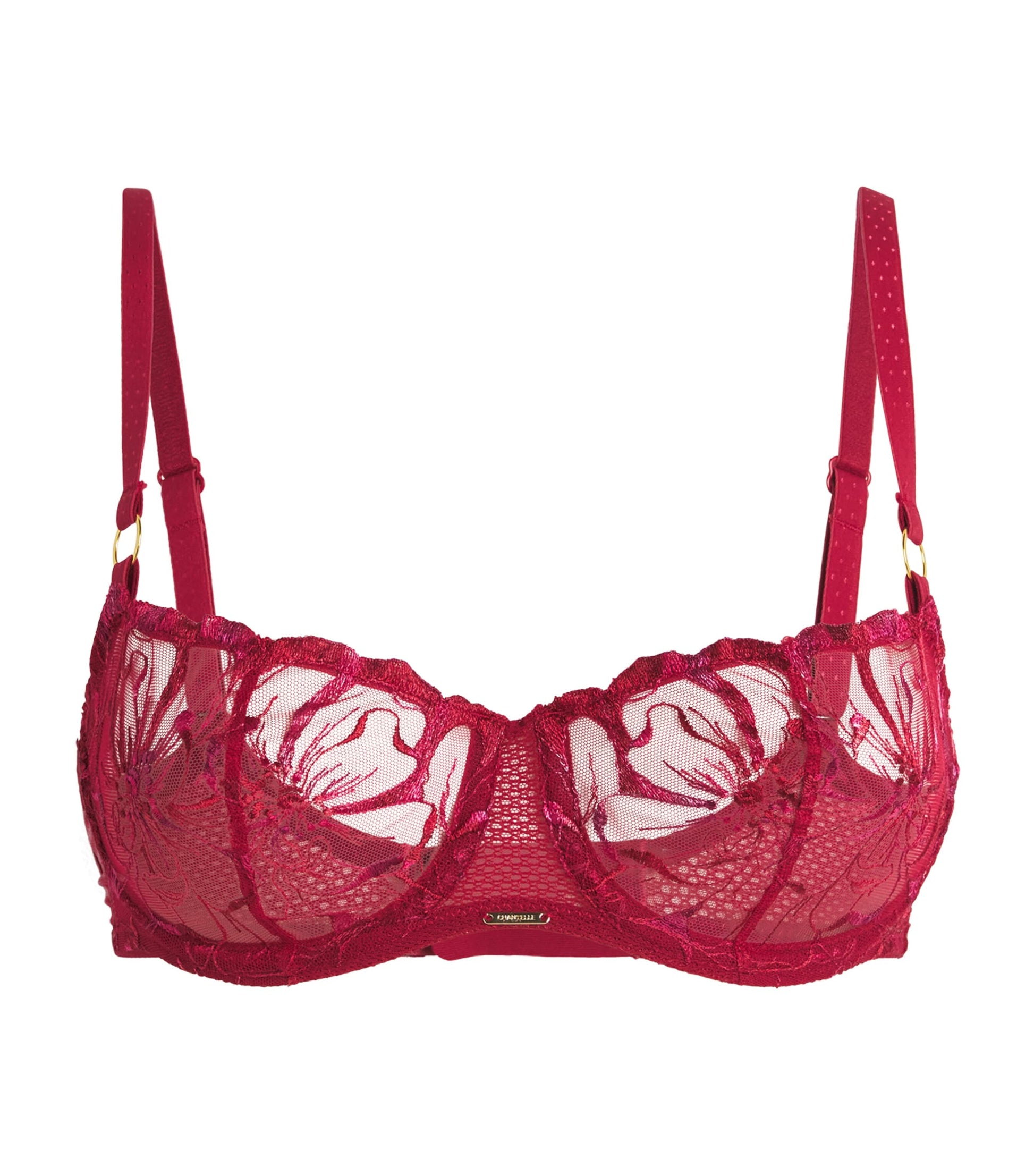 Embroidered Fleurs Balconette Bra B01 CANDY APPLE