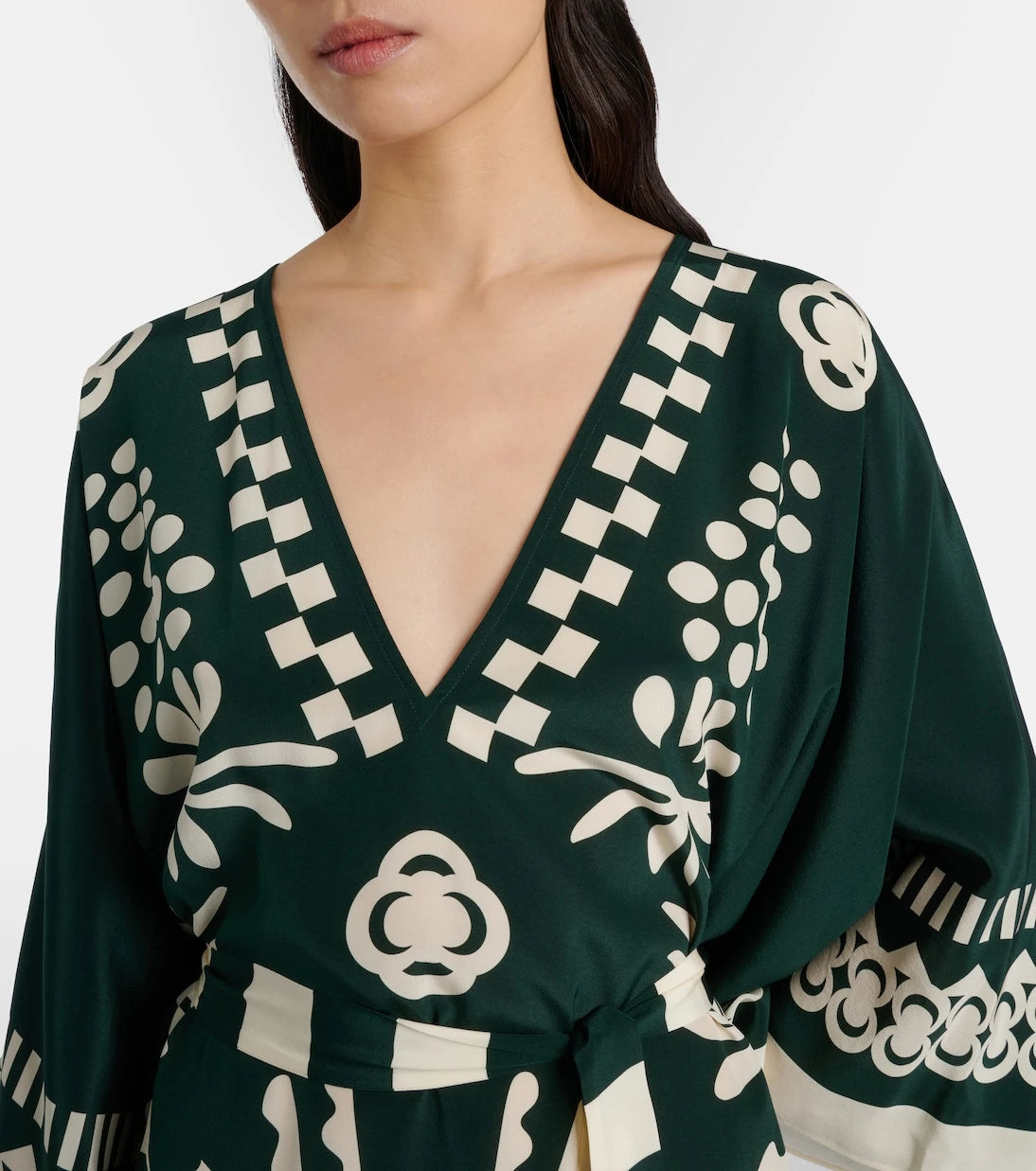 Eres - Belted printed silk kaftan